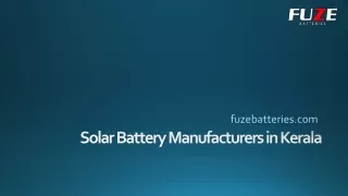Solar Battery Manufacturers in Kerala