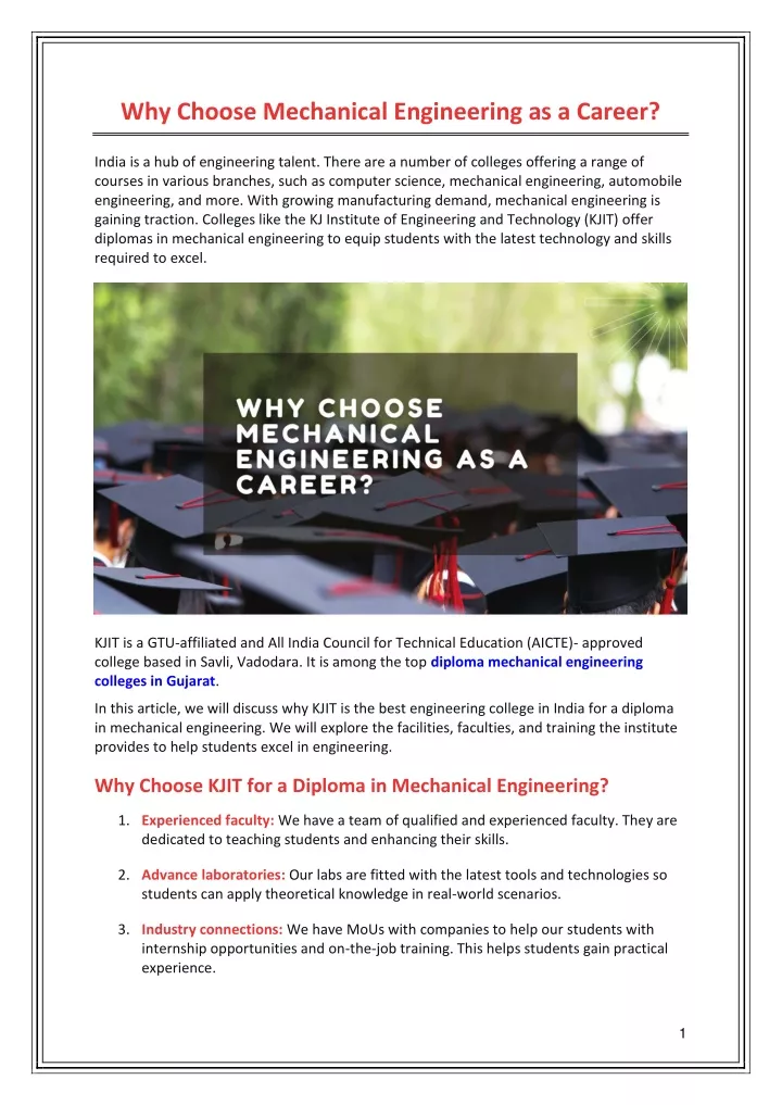 why choose mechanical engineering as a career