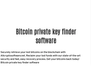 Bitcoin private key finder software