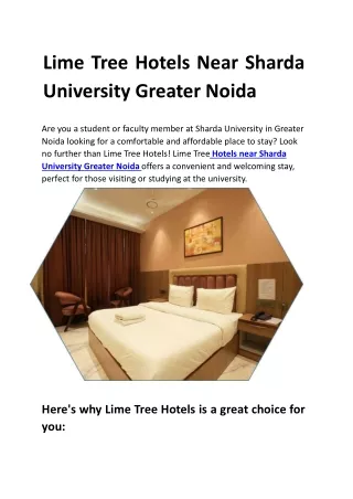 Hotels near Sharda university Greater Noida