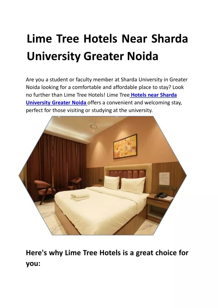 lime tree hotels near sharda university greater