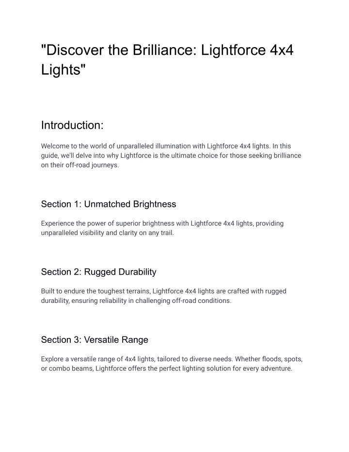 discover the brilliance lightforce 4x4 lights