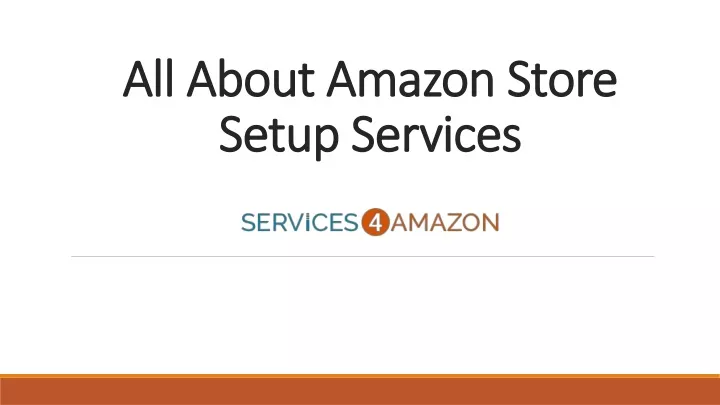 all about amazon store setup services