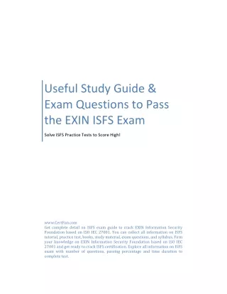 Useful Study Guide & Exam Questions to Pass the EXIN ISFS Exam