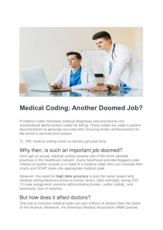 Medical Coding Another Doomed Job