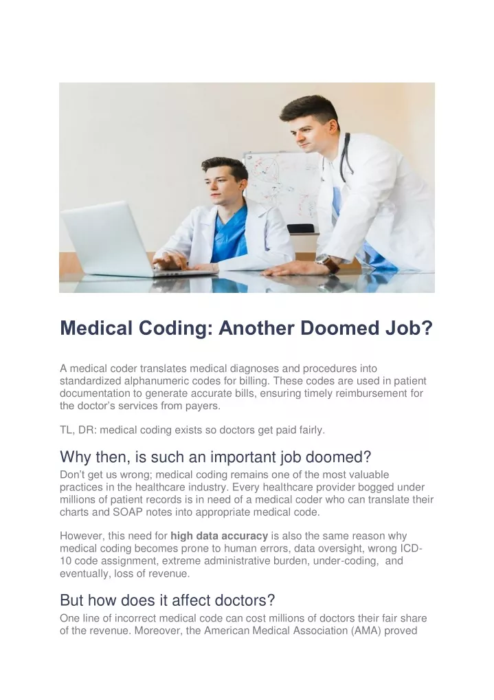 medical coding another doomed job