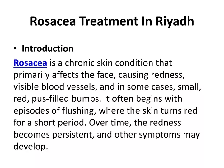 rosacea treatment in riyadh