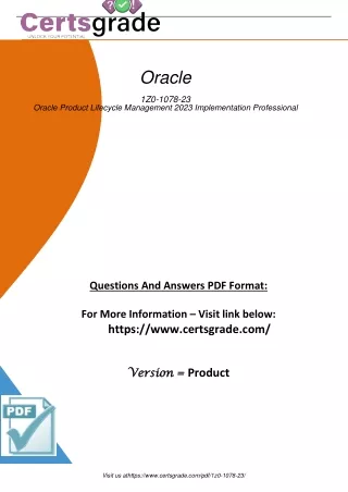 Latest 2024 1Z0-1078-23 Questions Answers Dumps PDF File Free Download