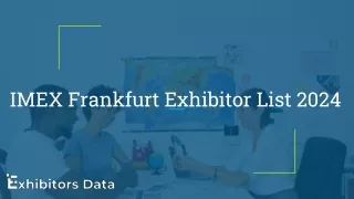 IMEX Frankfurt Exhibitor List 2024