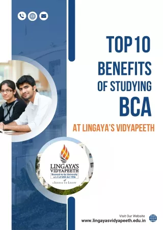 Top 10 benefits of studying BCA at Lingayas Vidyapeeth