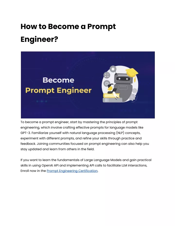 how to become a prompt engineer