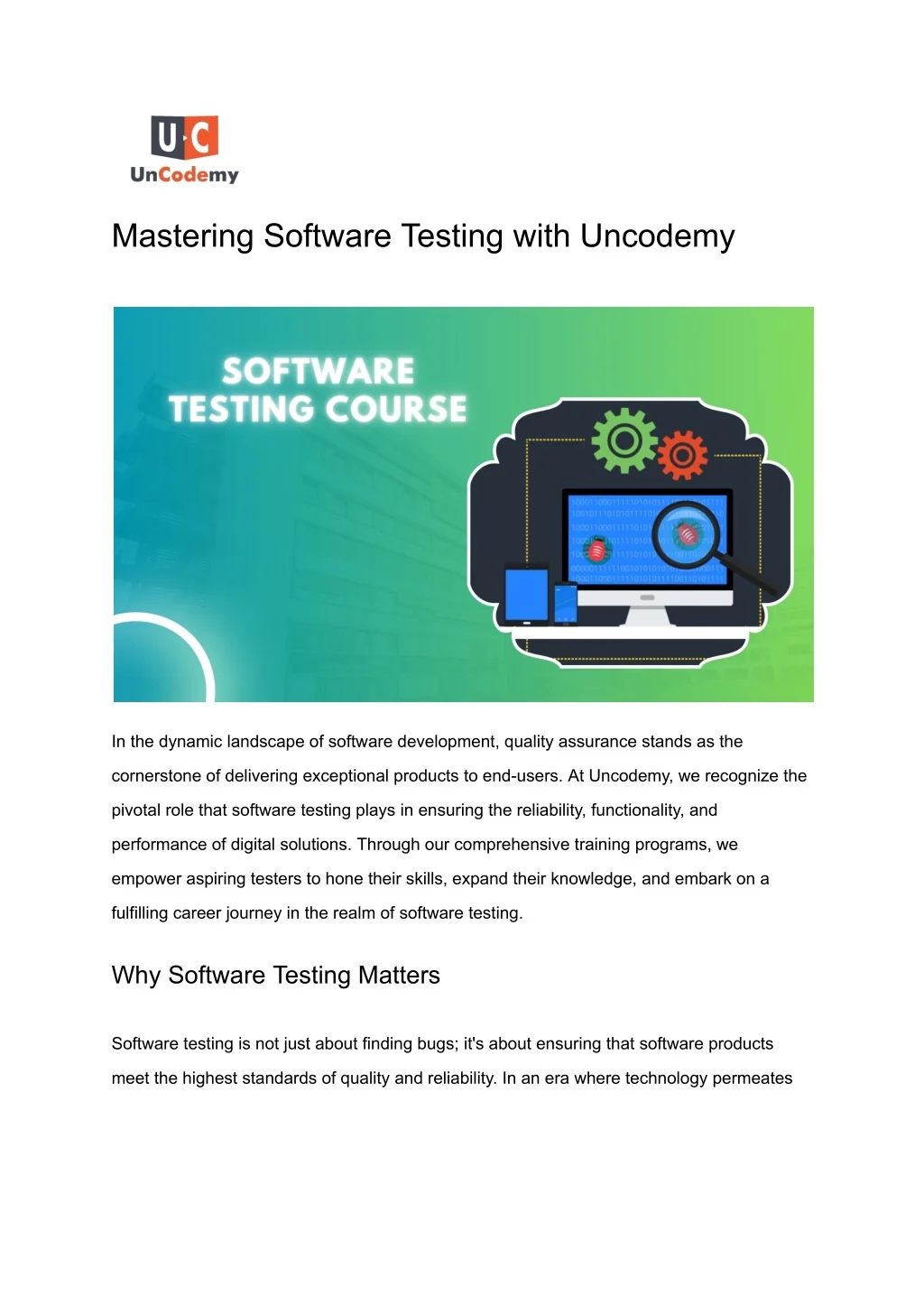 PPT - Mastering Software Testing with Uncodemy PowerPoint Presentation ...
