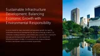 Sustainable Infrastructure Development Economic Growth with Environment