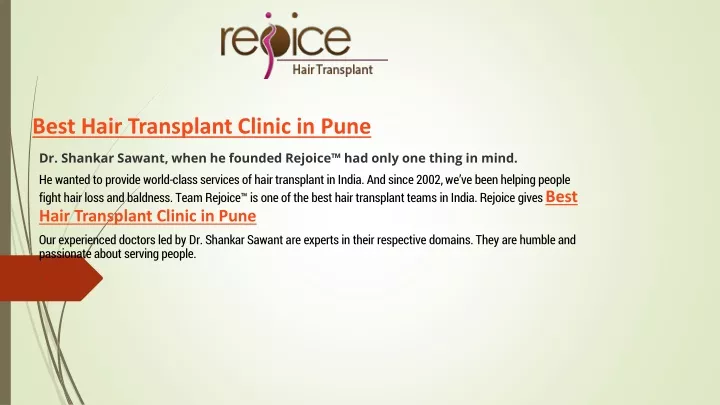 best hair transplant clinic in pune