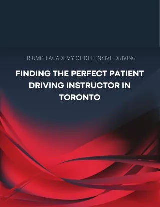 Finding the Perfect Patient Driving Instructor in Toronto