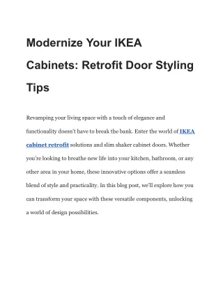 Modernize Your IKEA Cabinets_ Retrofit Door Styling Tips