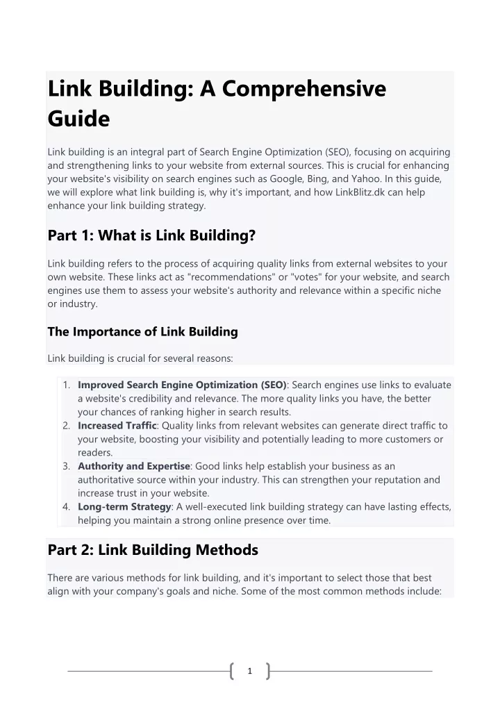 link building a comprehensive guide