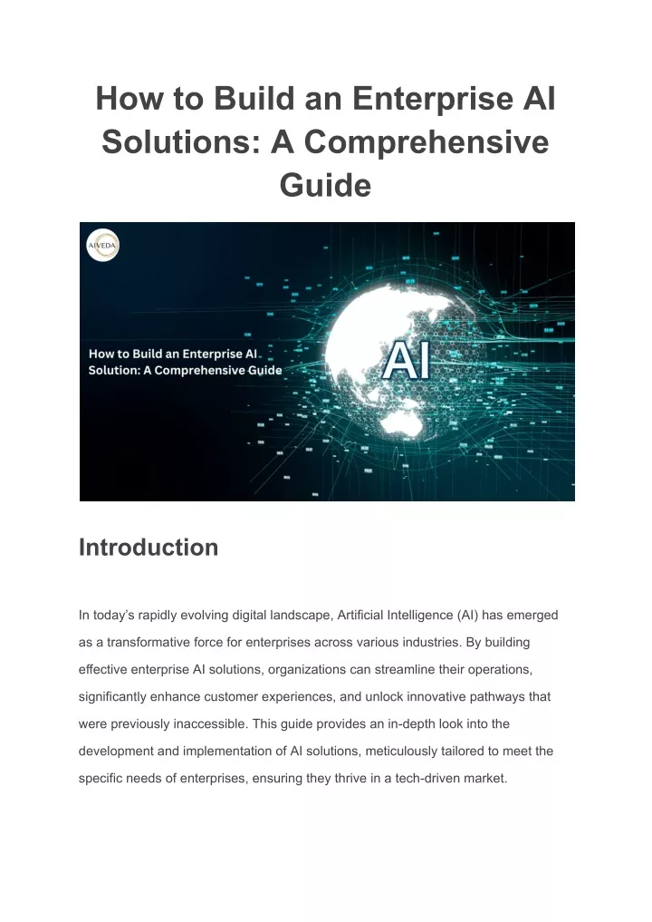 how to build an enterprise ai solutions