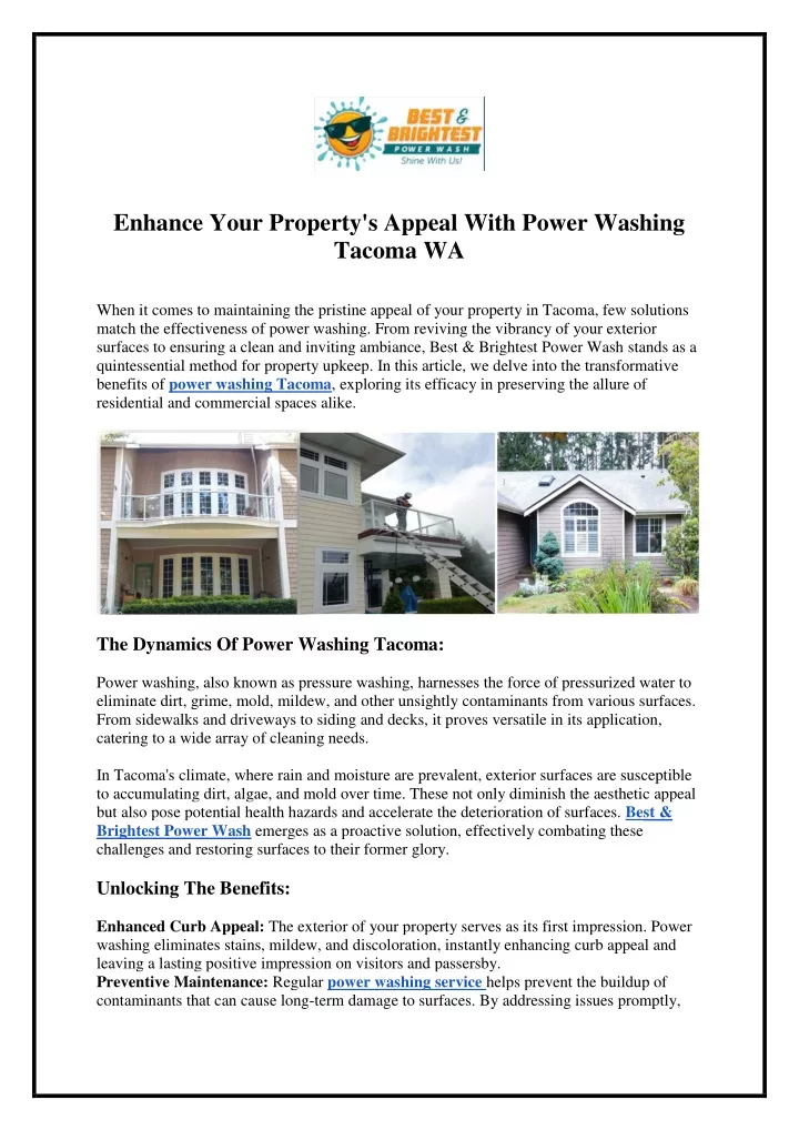 enhance your property s appeal with power washing