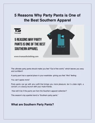 5 Reasons Why Party Pants is One of the Best Southern Apparel