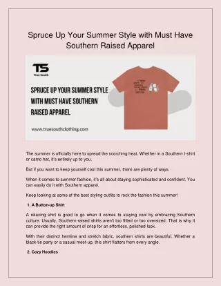 Spruce Up Your Summer Style with Must Have Southern Raised Apparel
