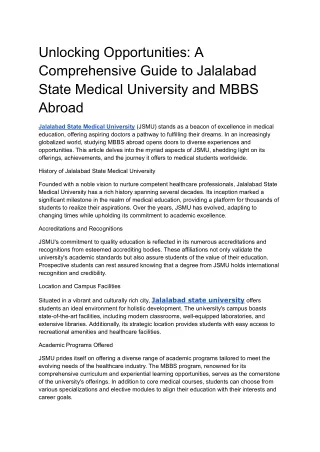 Unlocking Opportunities_ A Comprehensive Guide to Jalalabad State Medical University and MBBS Abroad