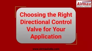 Choosing the Right Directional Control Valve for Your Application