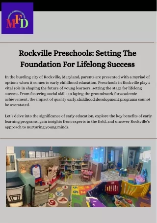 Best Preschools In Rockville Md | Mommy Ferri Daycare