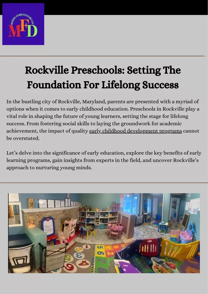rockville preschools setting the foundation