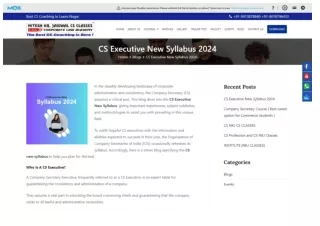 CS Executive New Syllabus 2024 Additional information