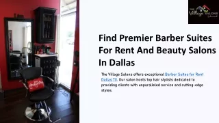 Find Premier Barber Suites For Rent And Beauty Salons In Dallas, TX