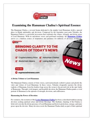 Examining the Hanuman Chalisa's Spiritual Essence