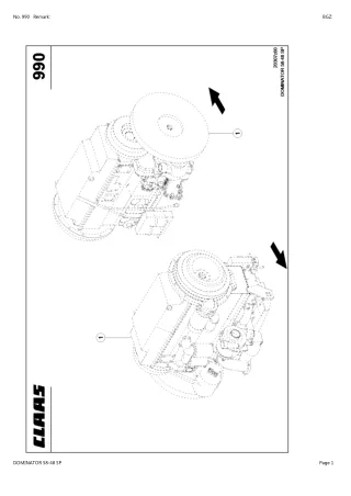 CLAAS DOMINATOR 58-48 SP Combine Parts Catalogue Manual Instant Download (SN 15400022-15499999)