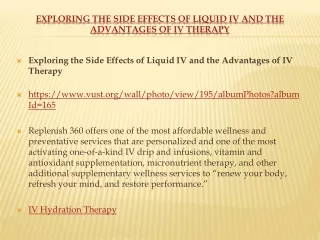 Exploring the Side Effects of Liquid IV and the Advantages of IV Therapy