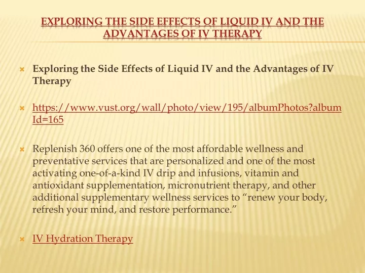 exploring the side effects of liquid iv and the advantages of iv therapy