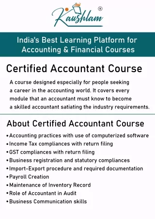 Certified Accountant Course