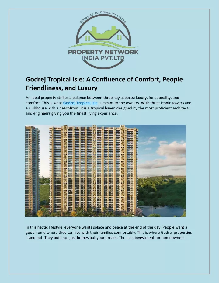 godrej tropical isle a confluence of comfort