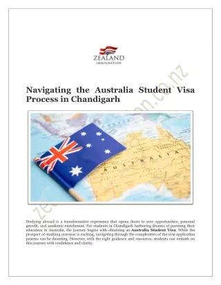 Navigating the Australia Student Visa Process in Chandigarh