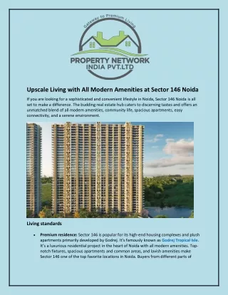 Upscale Living with All Modern Amenities at Sector 146 Noida