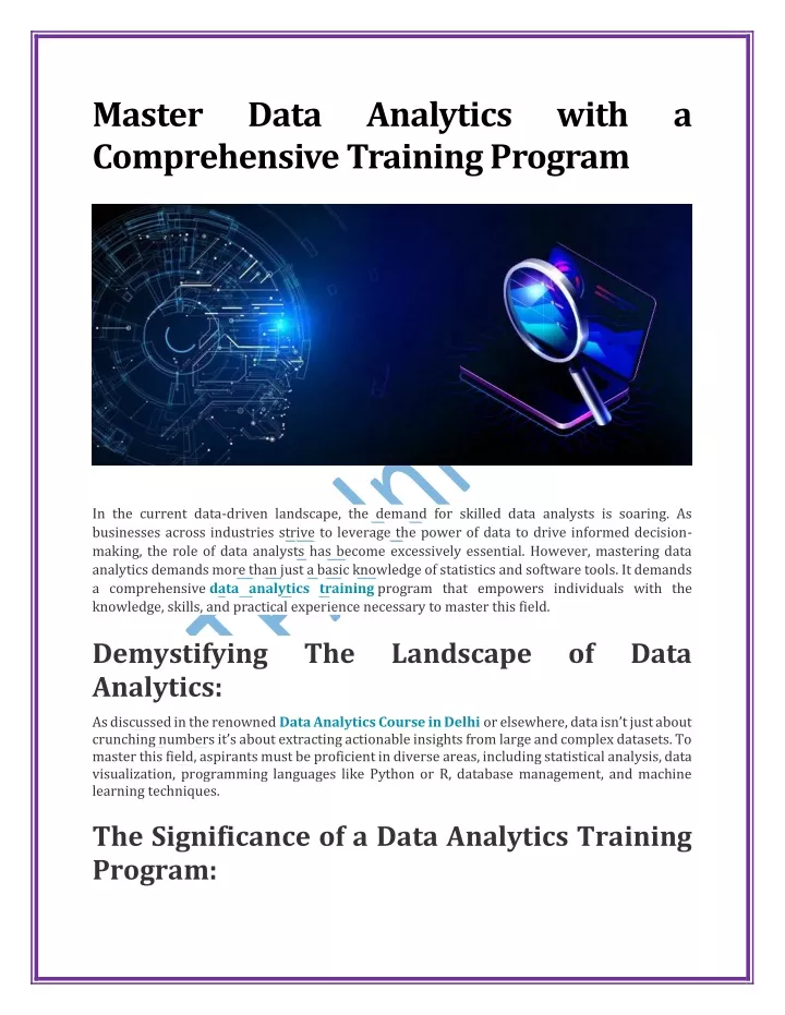 master comprehensive training program