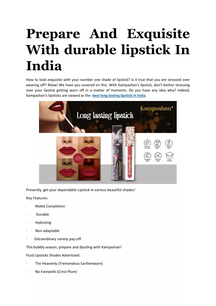 prepare and exquisite with durable lipstick