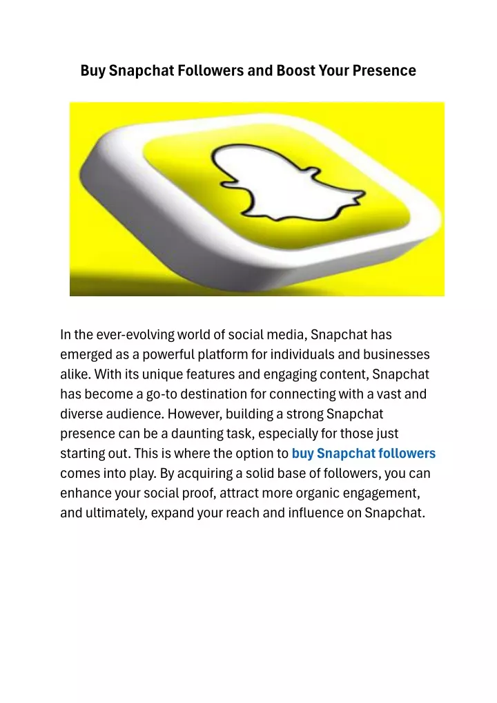 buy snapchat followers and boost your presence