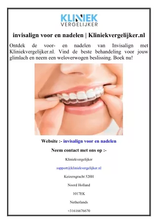 invisalign voor en nadelen  Kliniekvergelijker.nl
