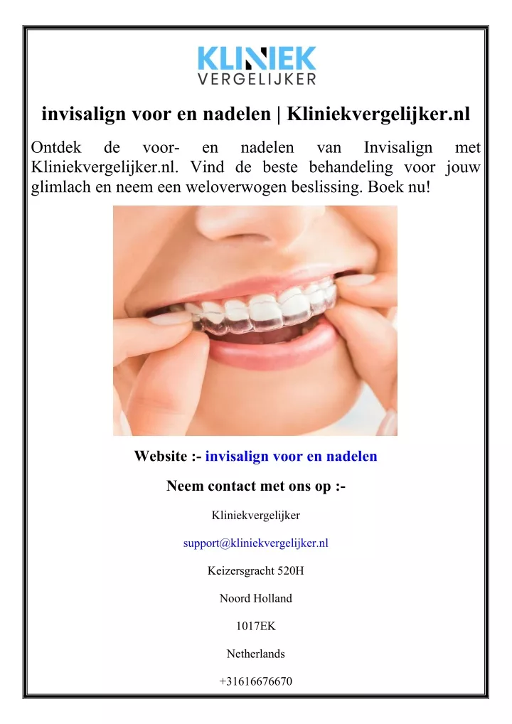 invisalign voor en nadelen kliniekvergelijker nl