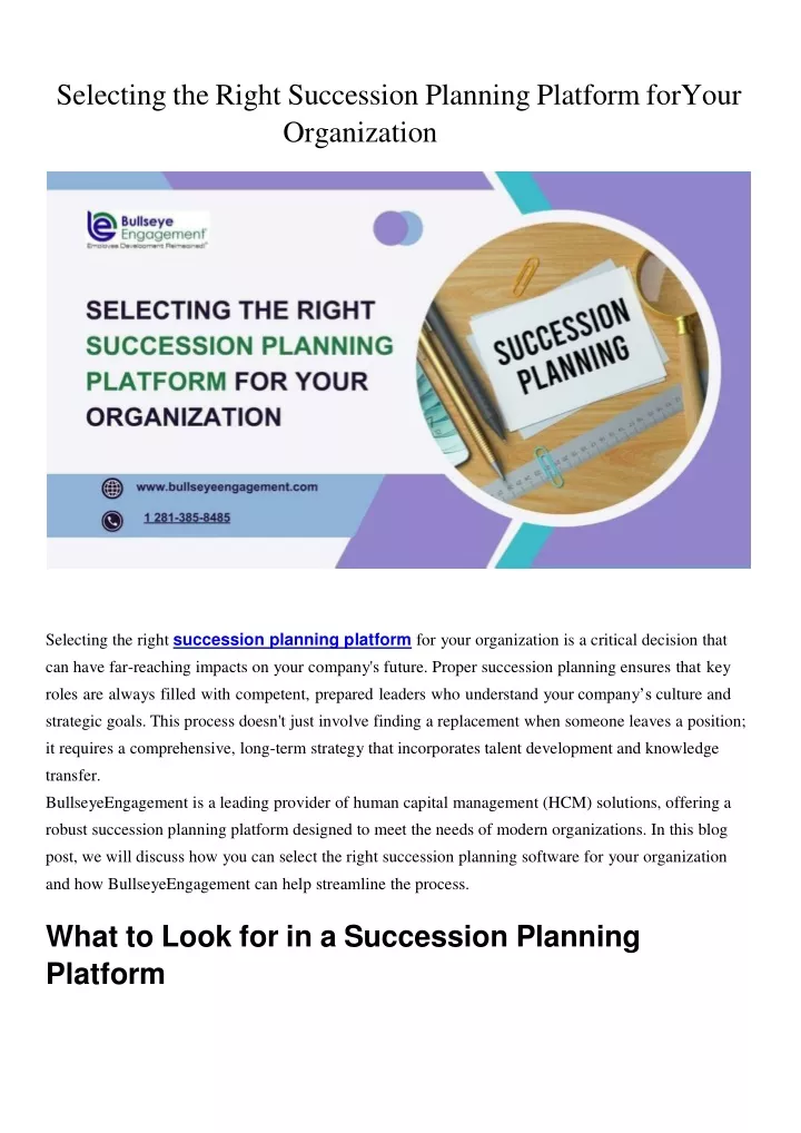selecting the right succession planning platform