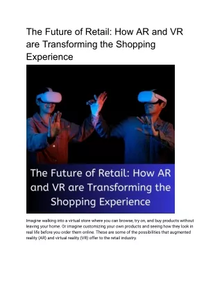 The Future of Retail_ How AR and VR are Transforming the Shopping Experience