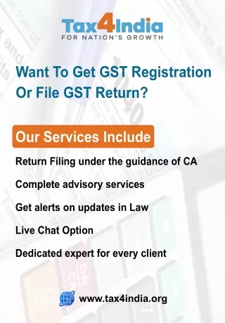 Want To Get GST Registration Or File GST Return?