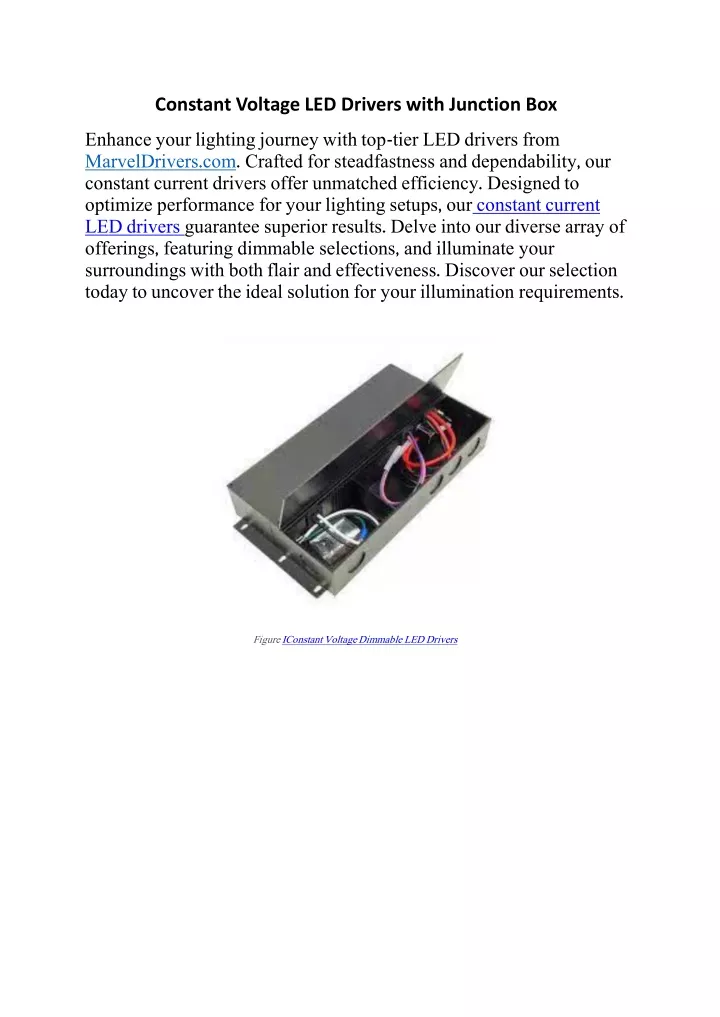 constant voltage led drivers with junction