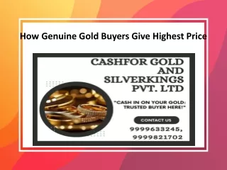 How Genuine Gold Buyers Give Highest Price