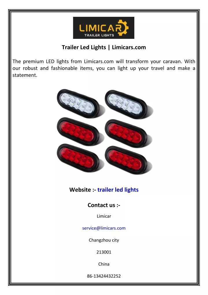 trailer led lights limicars com